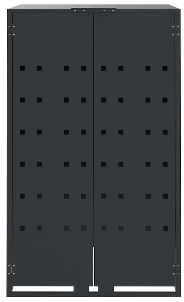 Abrigo para caixote do lixo 69x79x117 cm aço antracite