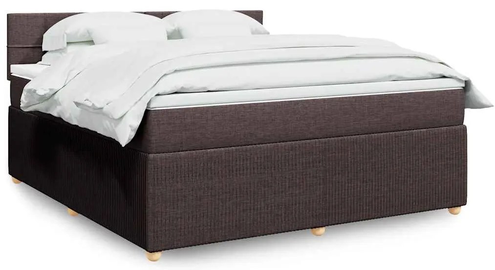 vidaXL Cama com molas/colchão 180x200 cm tecido castanho-escuro