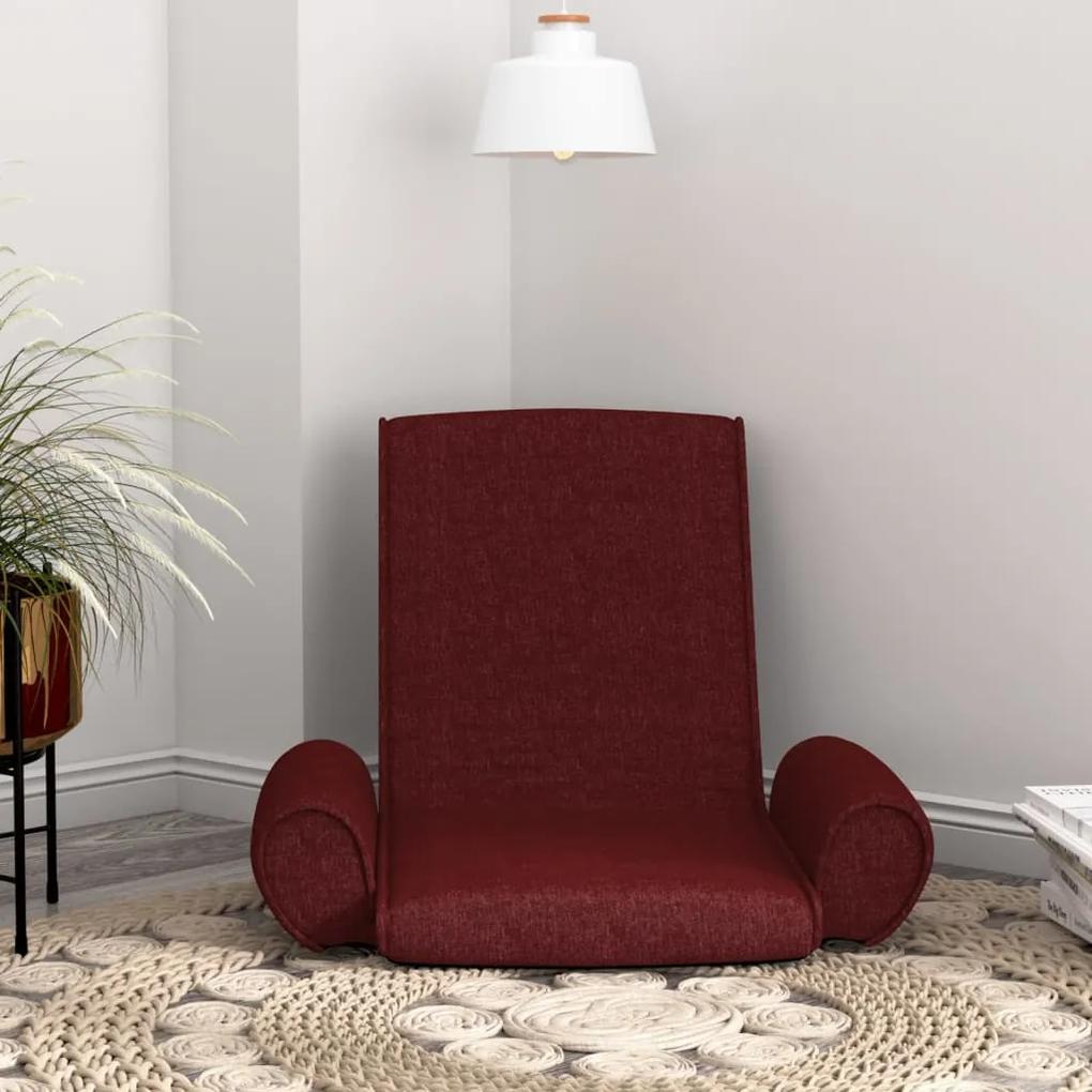 336612 vidaXL Colchão/cadeira de piso dobrável tecido vermelho tinto