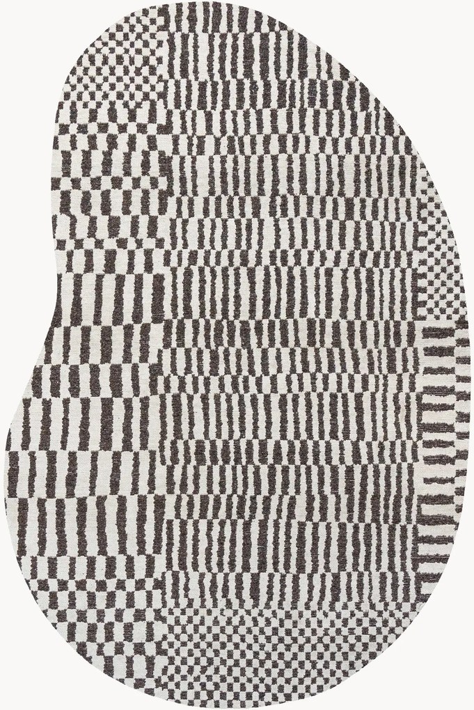 Tapete lavável em jacquard para interior e exterior de forma orgânica Berber
