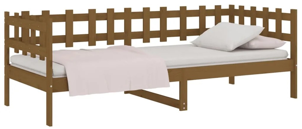Sofá-cama 80x200 cm madeira de pinho maciça castanho mel