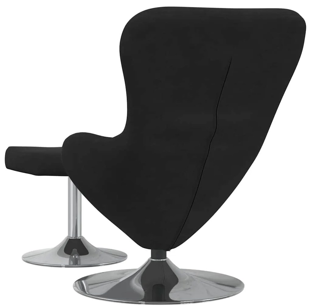 Poltrona Egg vidaXL com Puff Veludo Preto