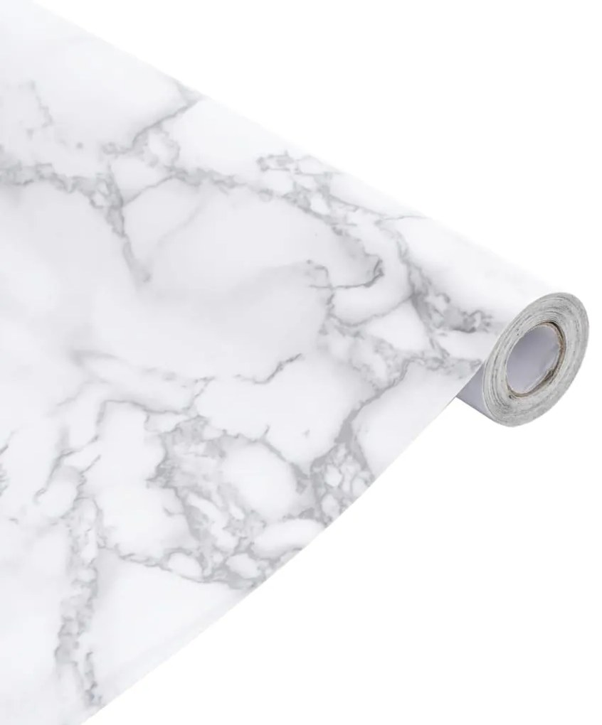Autocolantes para móveis 90x500 cm PVC branco mármore
