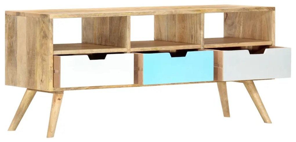 Móvel de TV 110x35x48 cm madeira de mangueira maciça