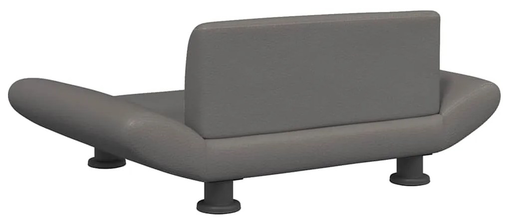 Cama para cães 70x45x28 cm couro artificial cinzento