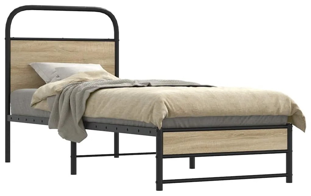 Estrutura cama s/ colchão derivados de madeira carvalho fumado