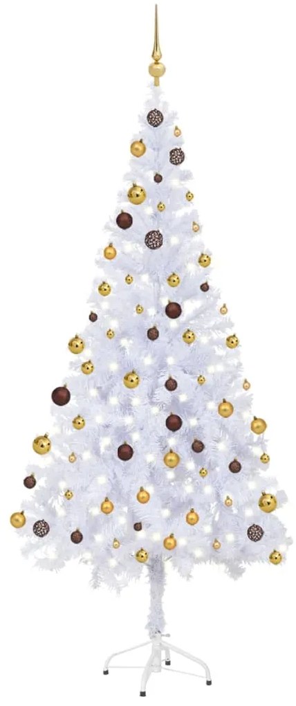 vidaXL Árvore de Natal artificial pré-iluminada + bolas 620 ramos