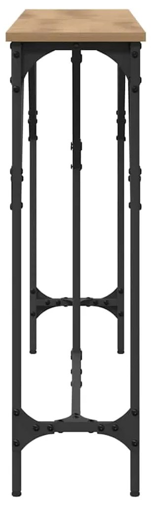 Mesa Consola Carvalho Artesanal 140x23x75 cm Madeira Engenhada