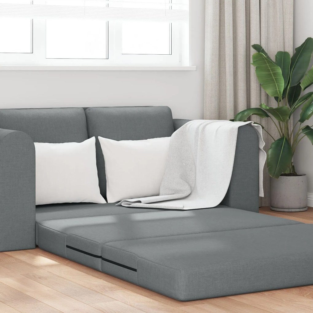 Sofá-camas 2 em 1 Cinza Escuro 148x71x83 cm Tecido
