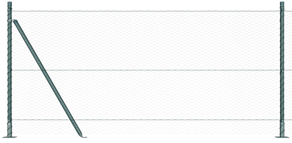 Cerca Hexagonal vidaXL Verde 0,8x50 m Aço