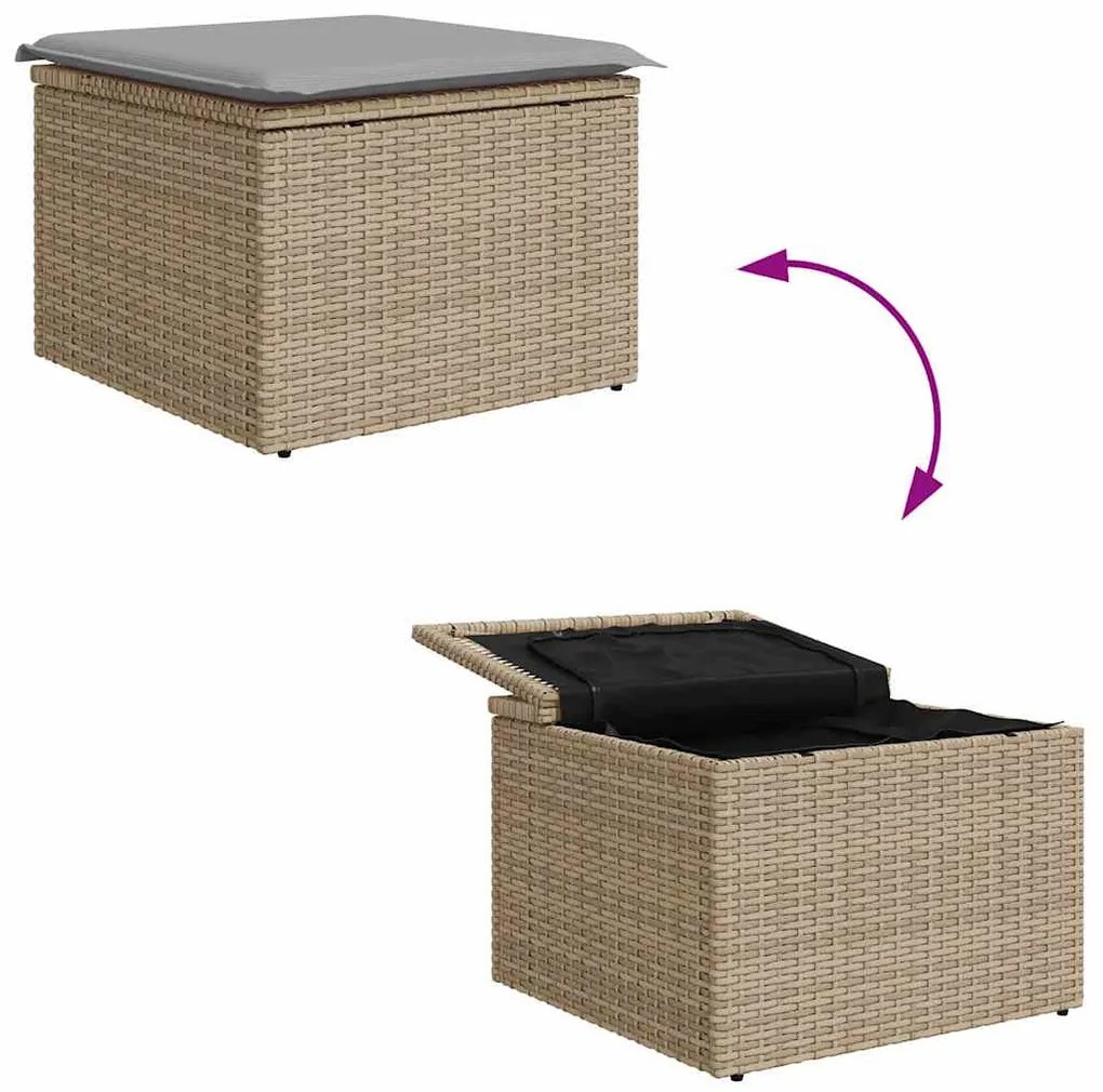 Conjunto de Sofá de Jardim vidaXL 6 Peças com Almofadas Preto de Ratta