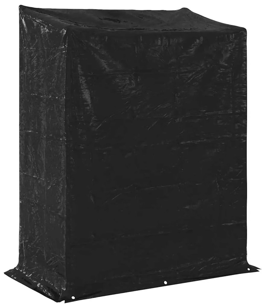 Rack de lenha com tampa de chuva 150x80x200 cm aço galvanizado