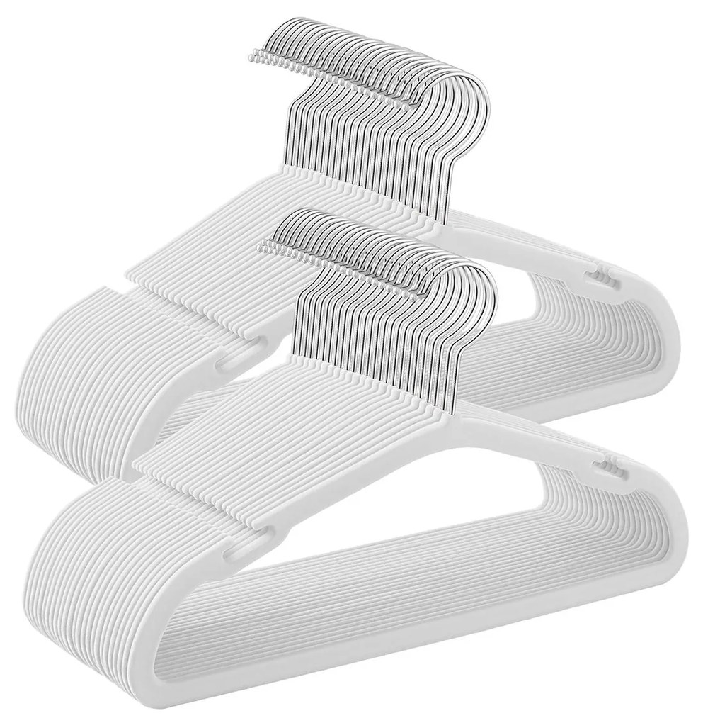 Conjunto de 50 cabides para roupa de criança 35 x 20 cm branco