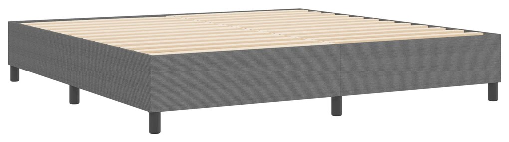 Cama Box VidaXL Cinza Claro 200x200 cm em Tecido de Corduroy