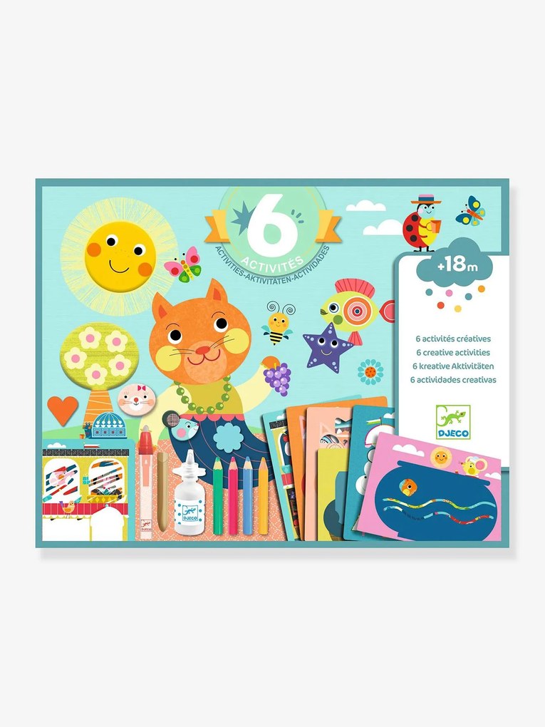 Caixa com 6 atividades, o gato e os seus Amigos - DJECO multicolor