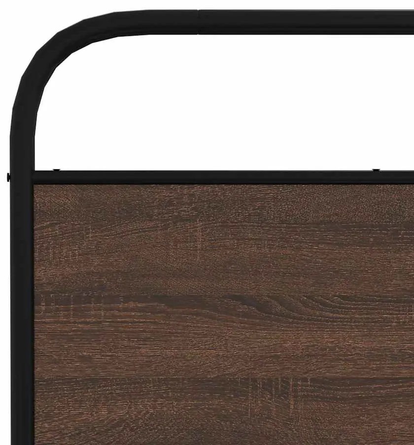 Estrutura cama sem colchão 183x213 cm metal carvalho castanho