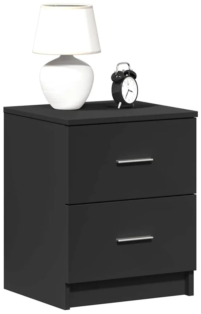 Mesas de cabeceira 2 pcs com 2 gavetas 40x36x50 cm preto