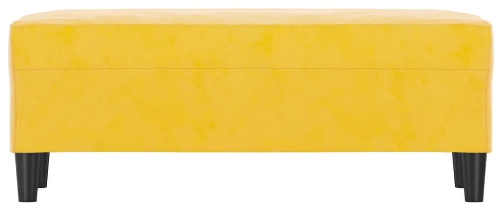 Banco 100x35x41 cm veludo amarelo