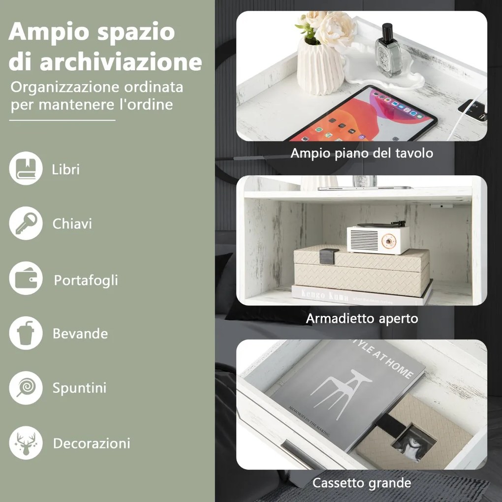 Conjunto de 2 mesas de cabeceira de vime estilo boho com 2 gavetas e pernas de madeira maciça