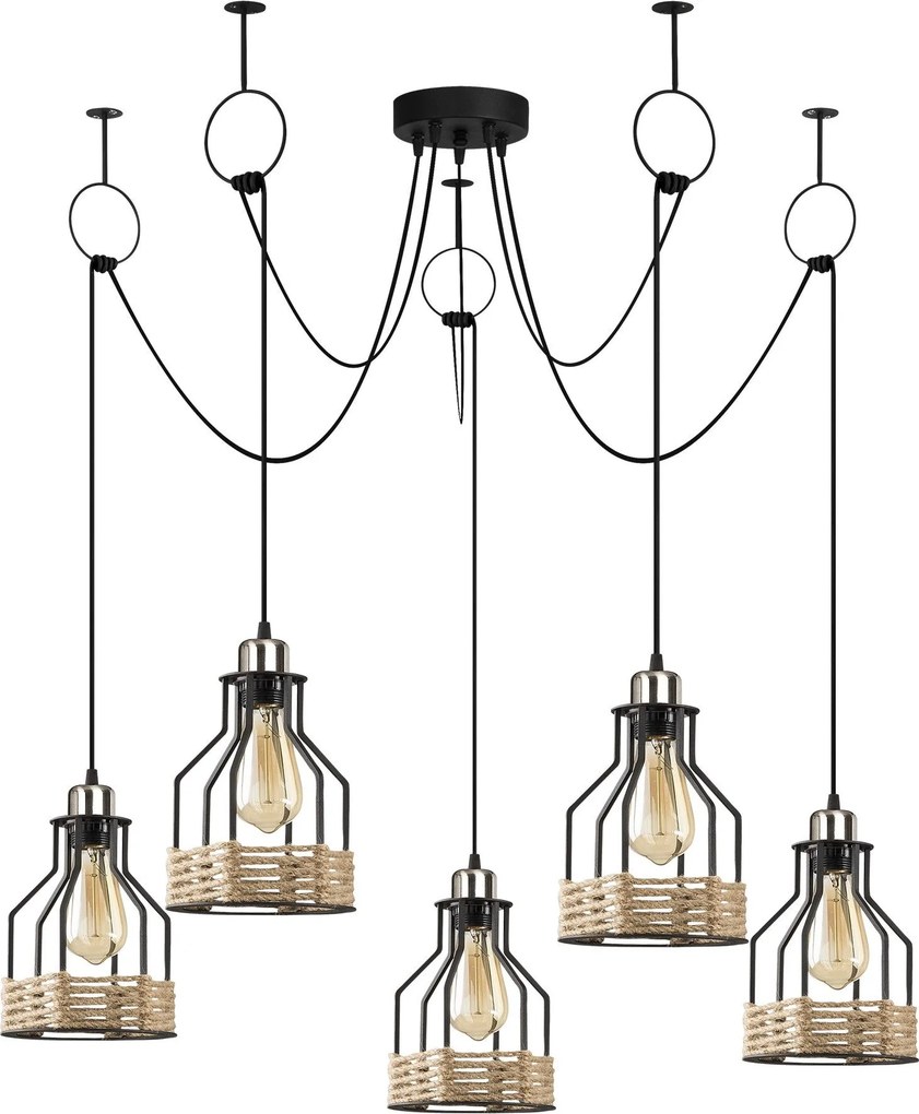 Candeeiro de Teto Fiko – Preto – Diâmetro 117 cm x Altura 131 cm