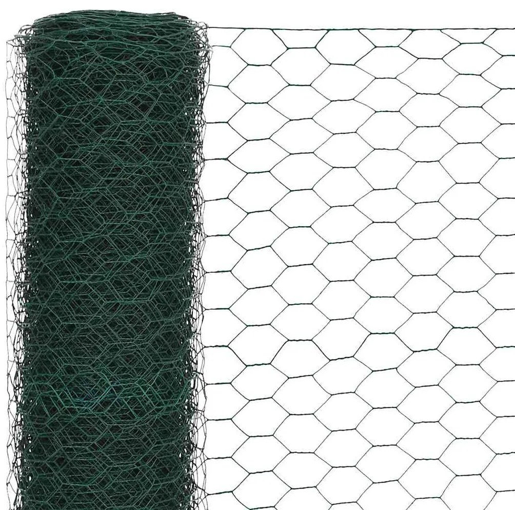 Cerca arame galinheiro 25x1,2 m aço c/ revestimento PVC verde