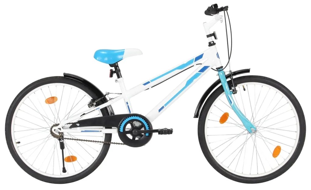 vidaXL Bicicleta de criança roda 24" azul e branco