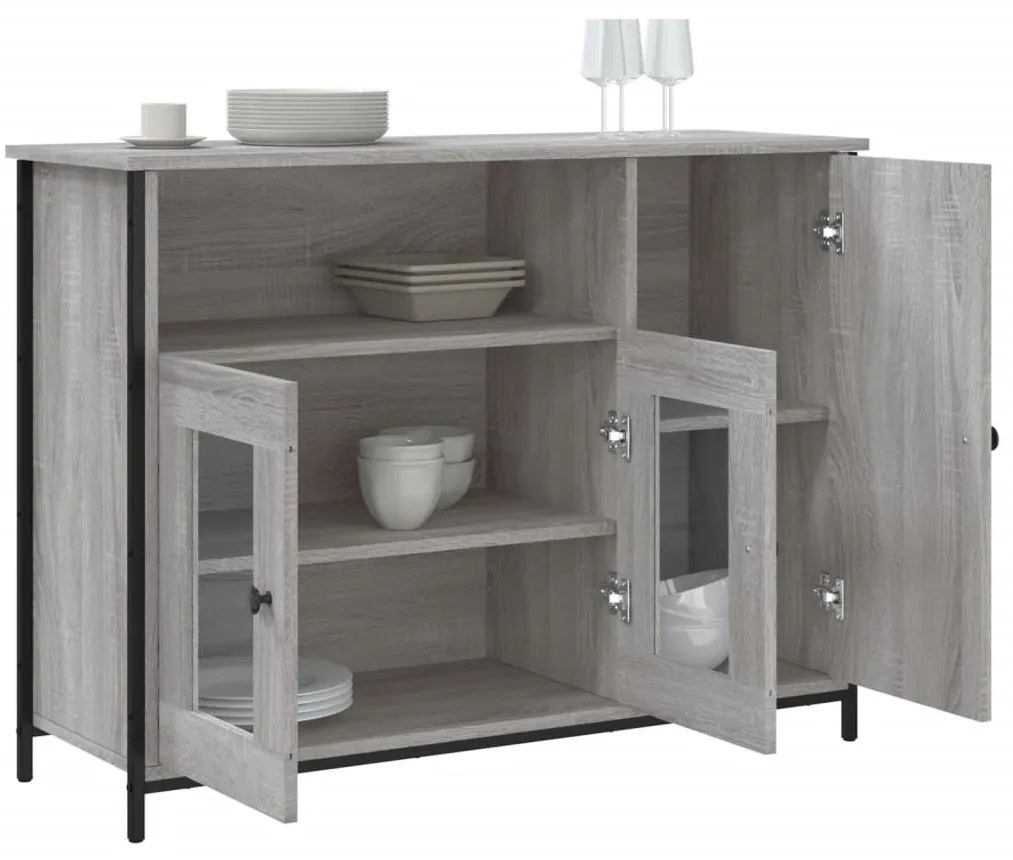 Aparador 100x35x75 cm derivados de madeira cinzento sonoma