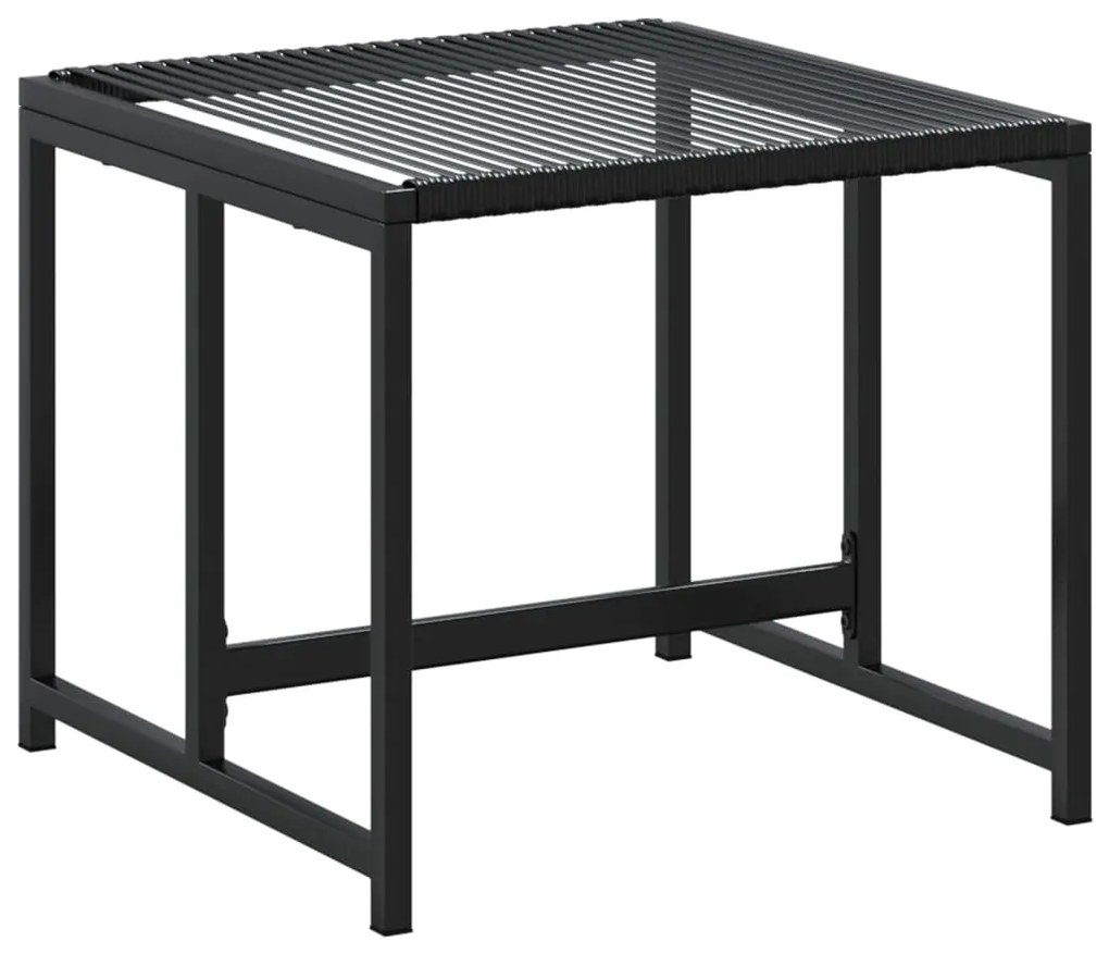 9 pcs conjunto de jantar para jardim vime PE preto