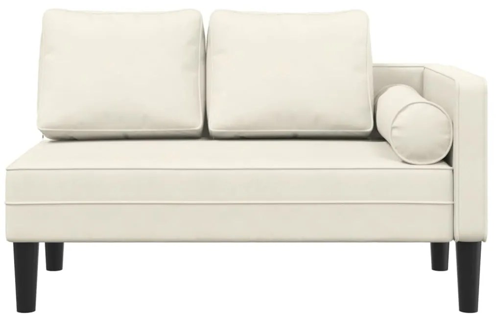 Chaise lounge com almofadões veludo creme