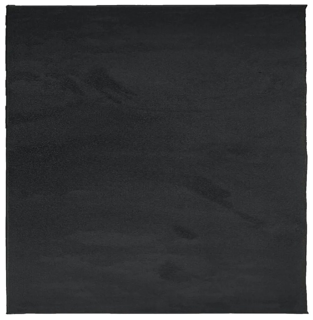 Tapete de pelo curto OVIEDO 160x160 cm preto