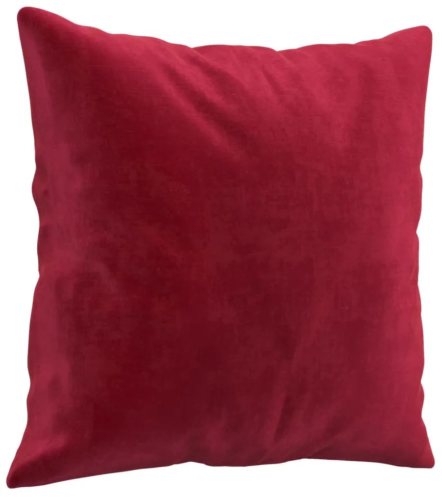 Almofadas decorativas 2 pcs 40x40 cm veludo vermelho tinto