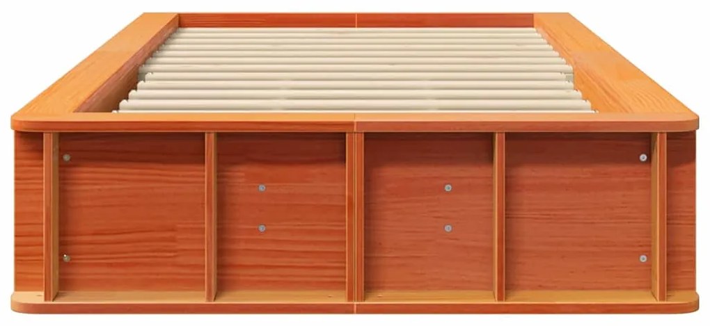 Estrutura da Cama Castanho-mel 90 x 190 cm Madeira maciça