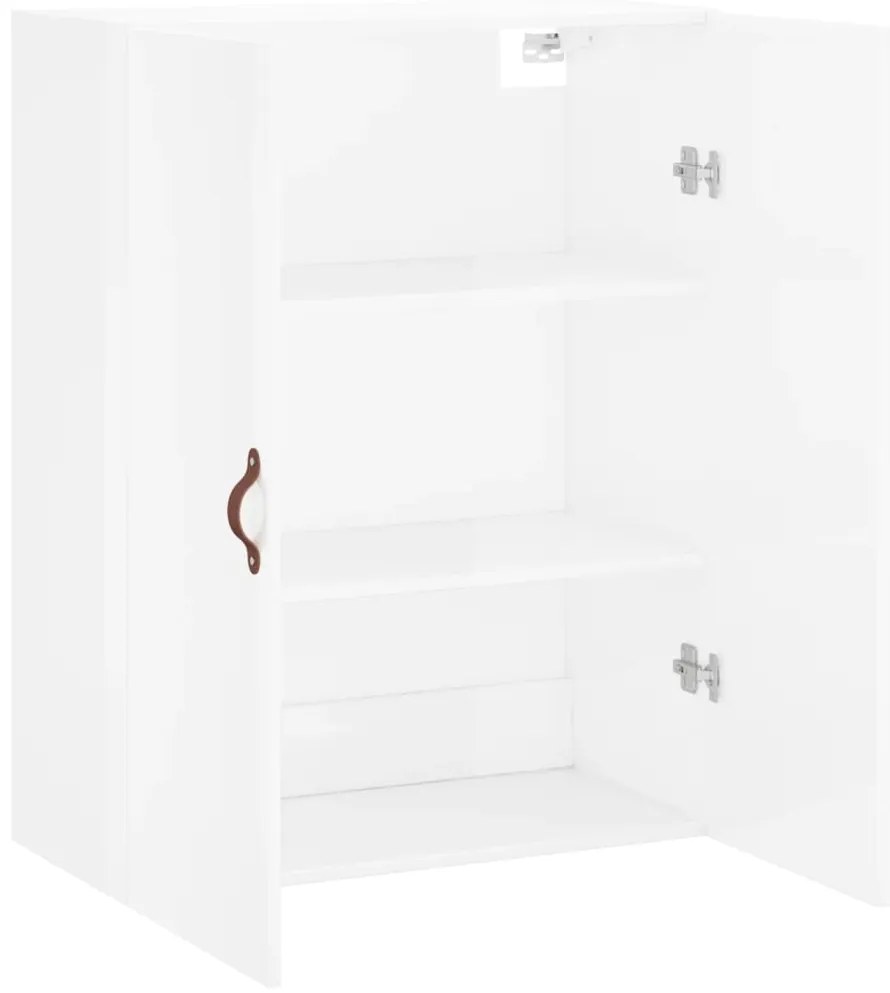 Armário de parede 69,5x34x90 cm branco brilhante