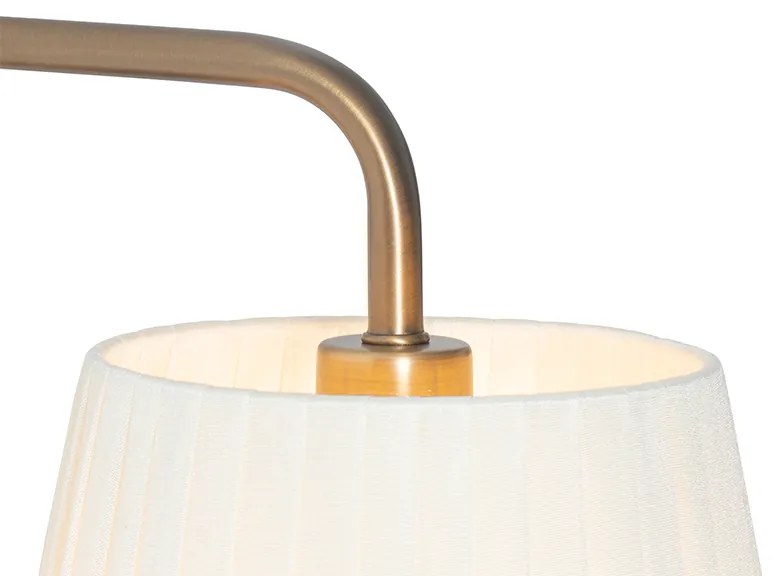 LED Candeeiro de parede moderno branco e bronze com luz de leitura - Renier Moderno