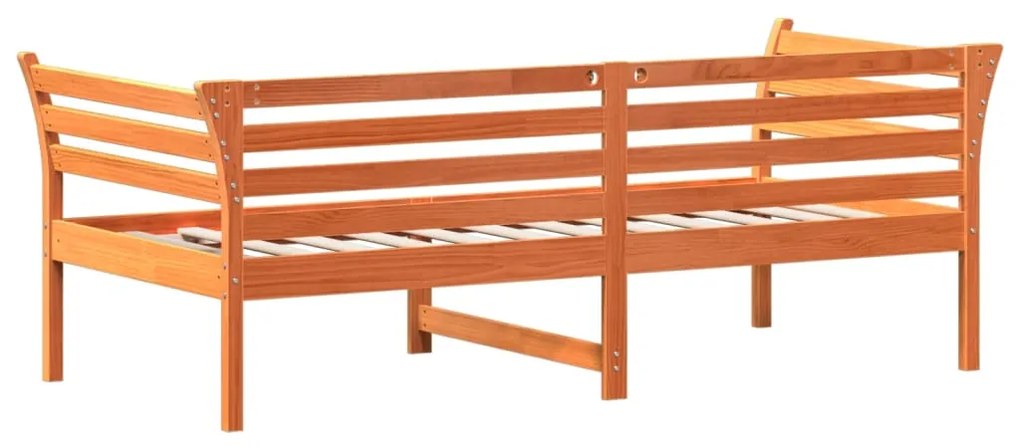 Sofá-cama 90x190 cm madeira de pinho maciça castanho cera