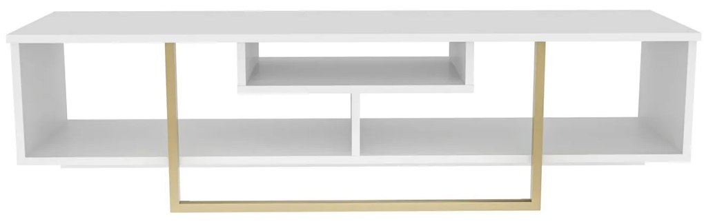 Móvel TV Asal – Branco e Dourado – 150x35,2x40 cm