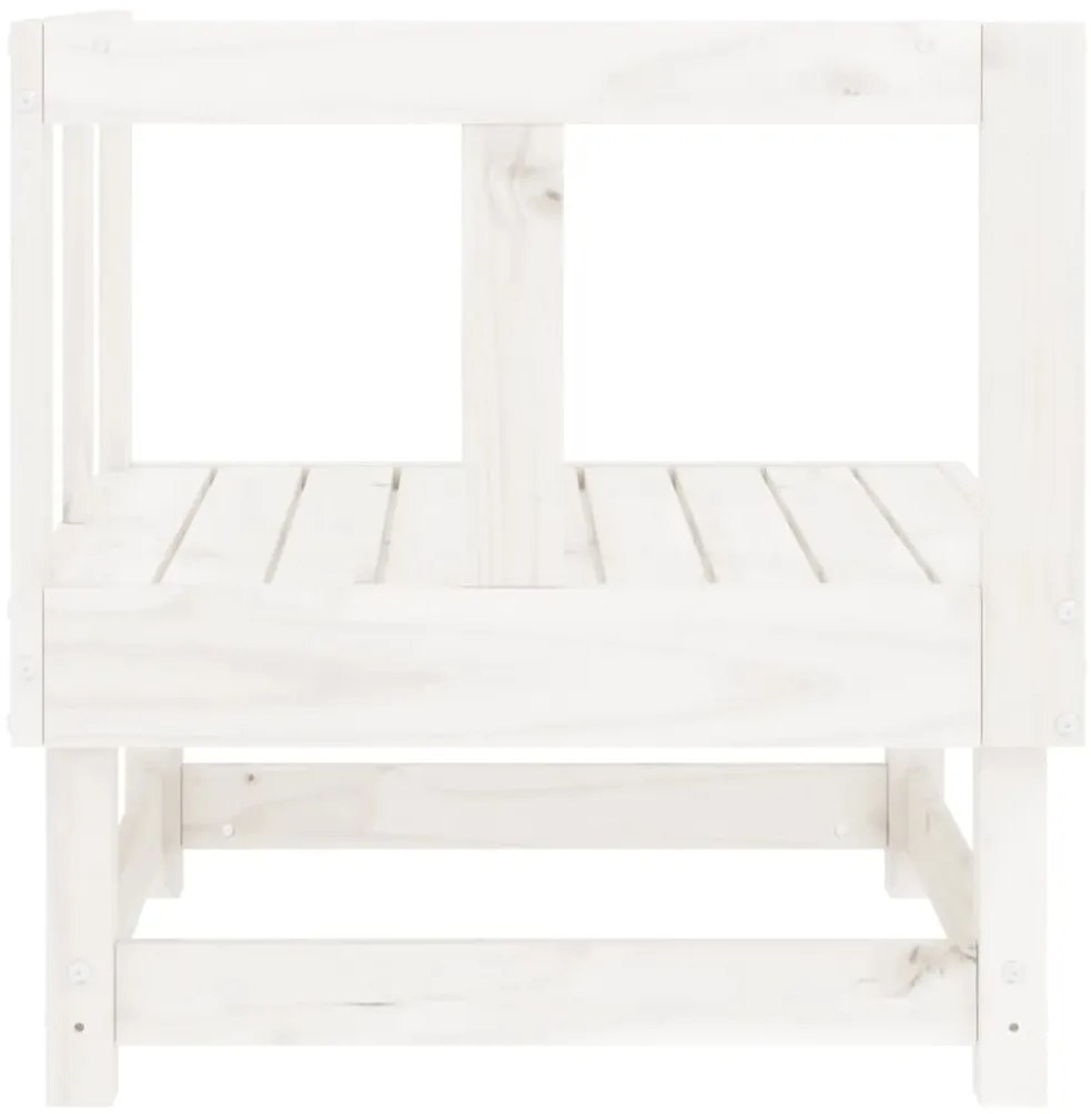 Sofás de canto para jardim 2 pcs madeira de pinho maciça branco