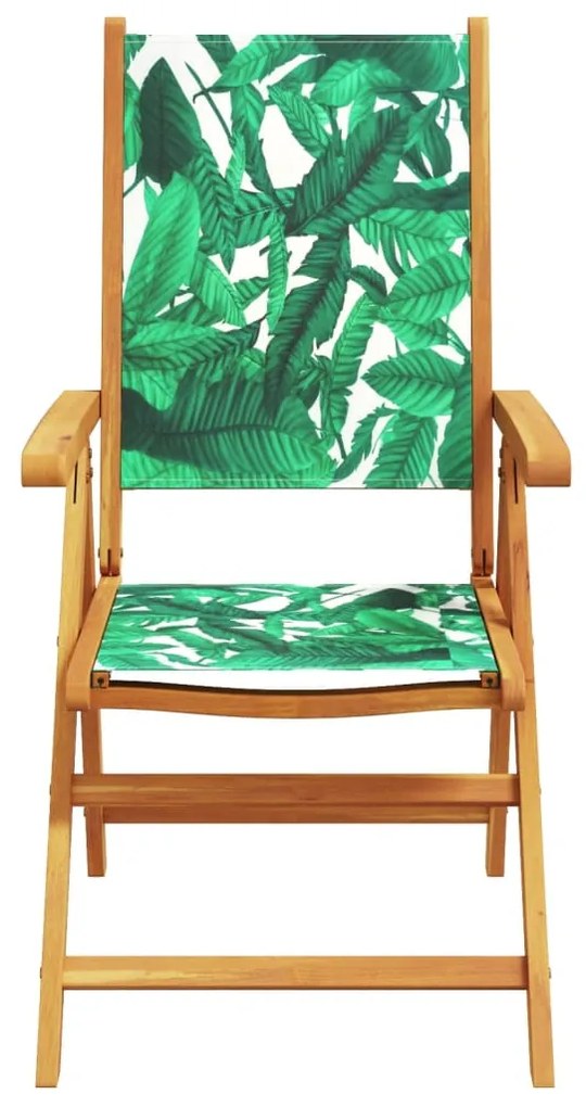 Cadeiras jardim reclin. 4 pcs tecido/madeira maciça verde