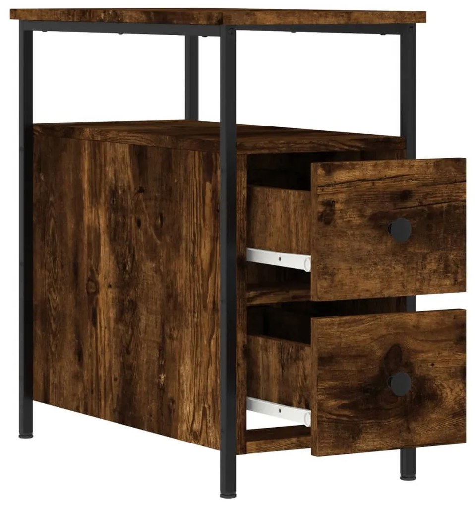 Mesa de cabeceira 30x60x60 cm derivados madeira carvalho fumado