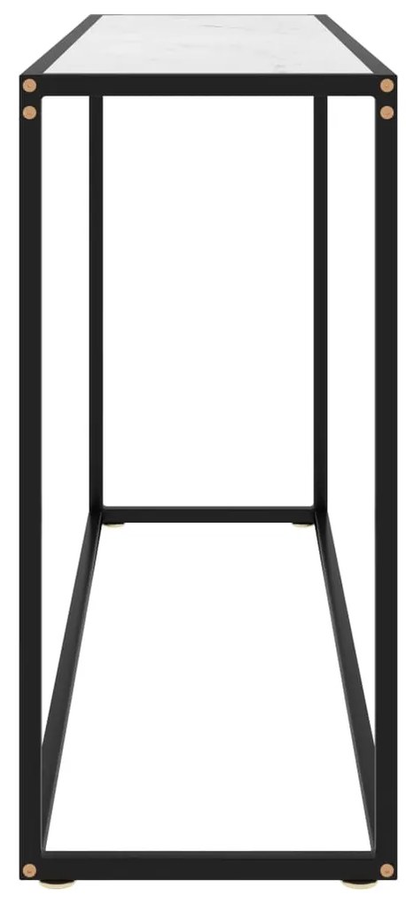 Mesa consola 120x35x75 cm vidro temperado branco