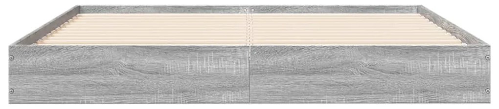 Estrutura de cama 140x200 cm derivados de madeira cinza sonoma
