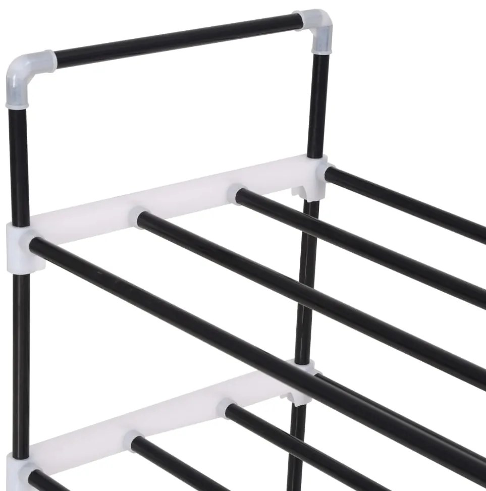 Sapateira com 4 prateleiras metal e plástico preto