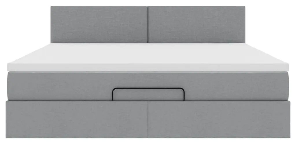 Estrutura de cama otomana com colchão 180x200 cm cinzento claro