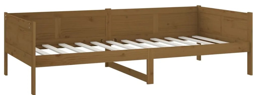 Sofá-cama 90x190 cm madeira de pinho maciça castanho mel