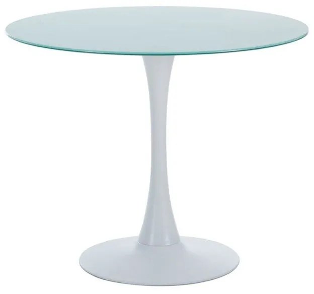 Mesa de Bar TUL – Ø90x72 cm – Vidro Branco e Base Metálica