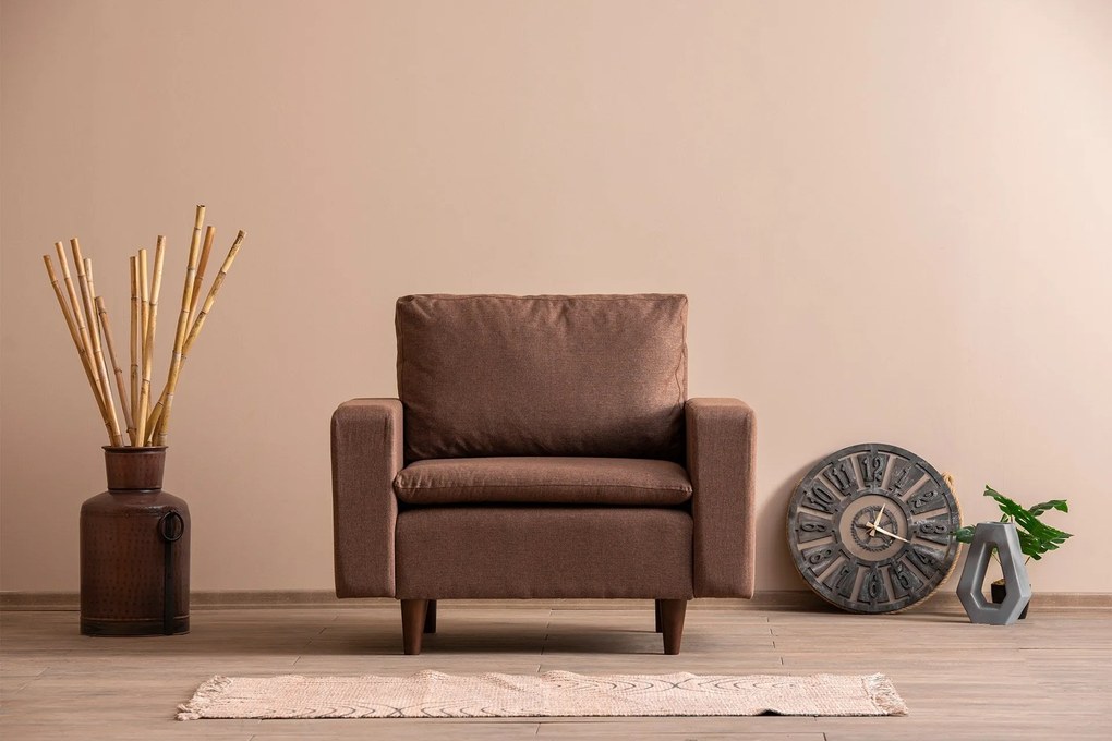 Poltrona Pafu Lungo — Castanho - 105x52x75 cm - Design Moderno