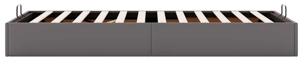 Estrutura de cama otomana sem colchão 100x200 cm cinzento