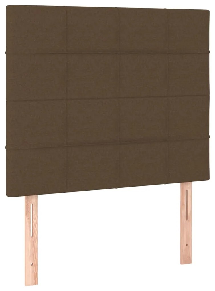 Estrutura de cama sem colchão 90x190 cm tecido castanho-escuro