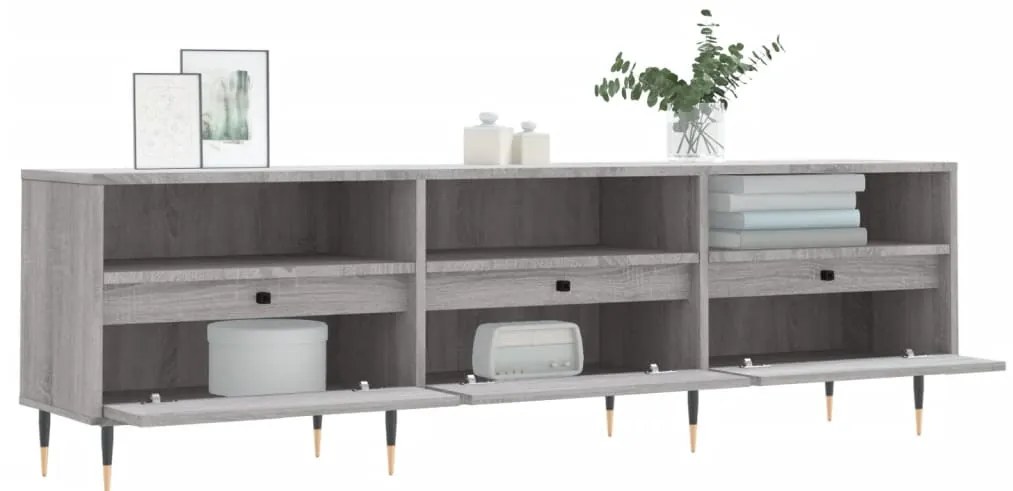 Móvel de TV 150x30x44,5 cm derivados de madeira cinzento sonoma