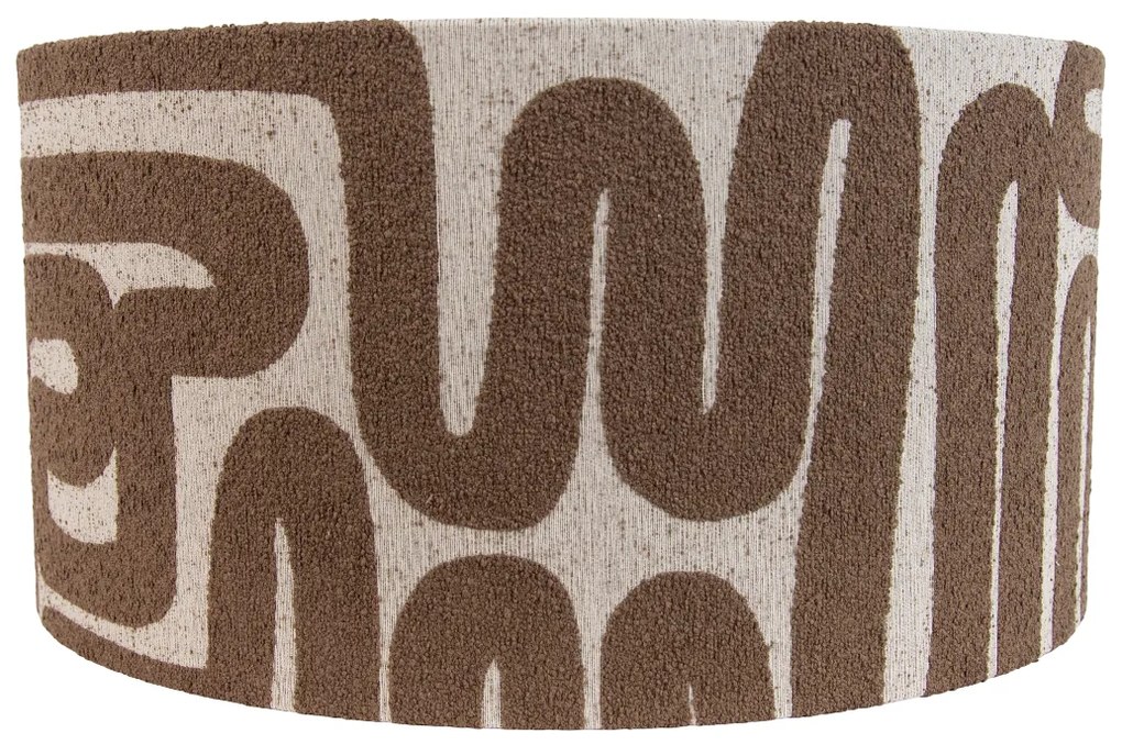 Abajur de tecido castanho com bege 50/50/25 Moderno